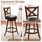2 Pieces Classic Swivel Bar Stool Set with X-shaped Open Back